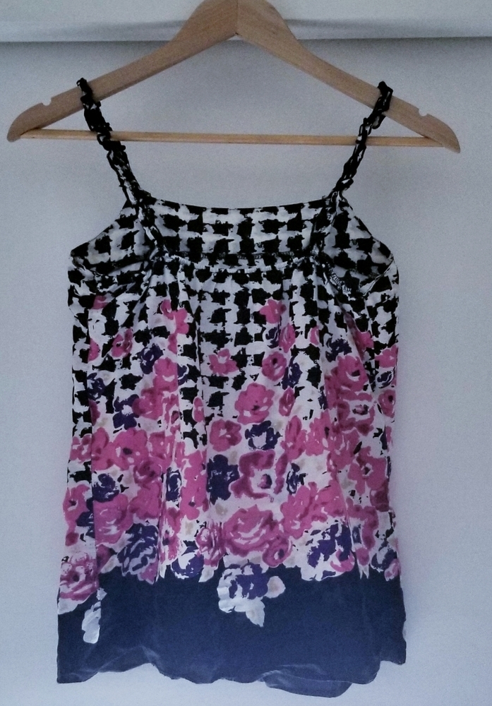 Rue21 Spaghetti Strap Floral Black Pink Tank Tops Size S ❤❤